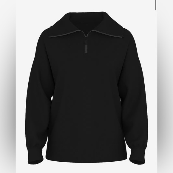 🆕 NWT PINK Victoria's Secret Black Ivy Fleece Half-Zip Sweatshirt - Picture 2 of 6